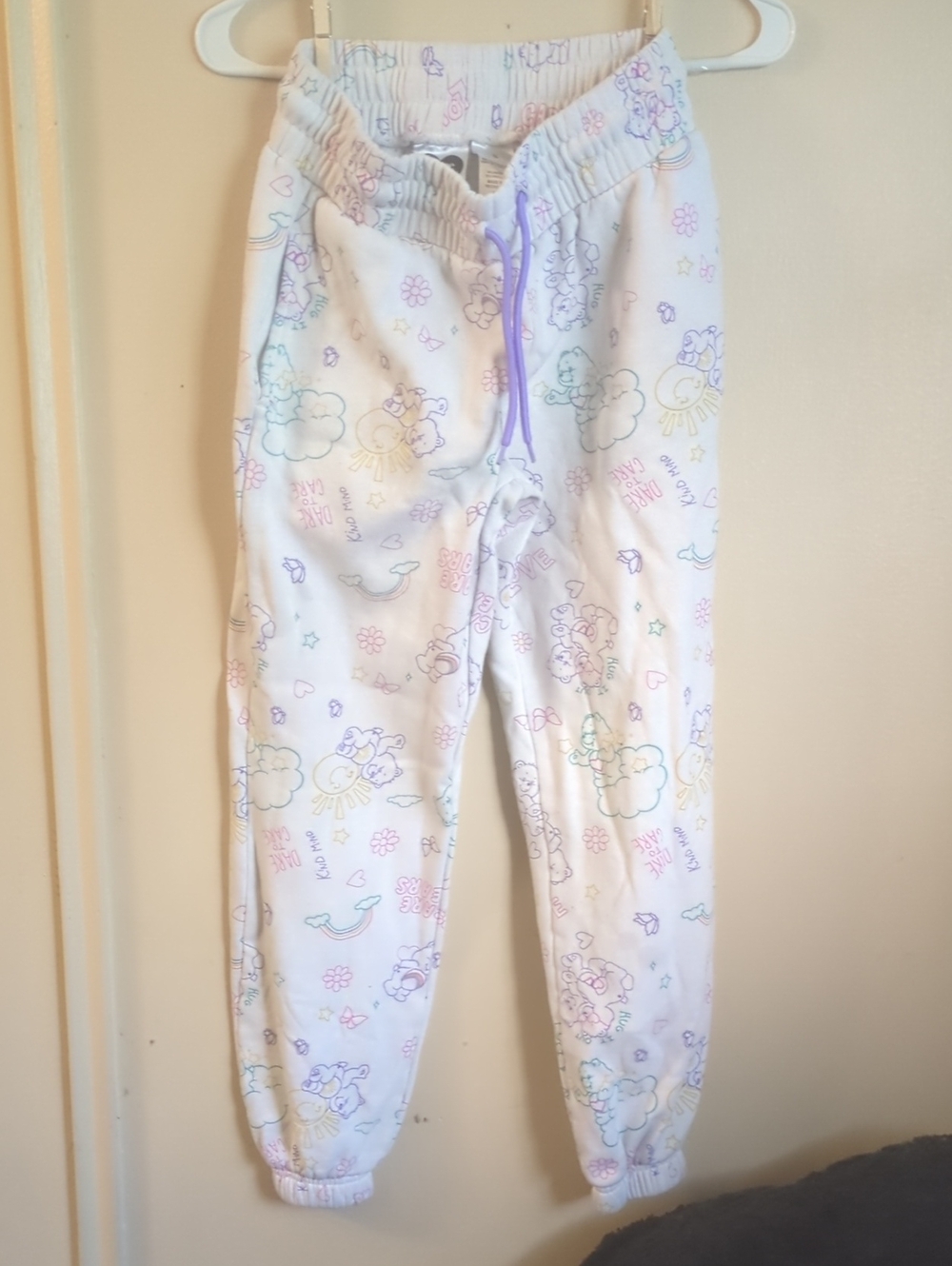 Care Bears Pastel Print Jogger Pants - White with Pastel Accents